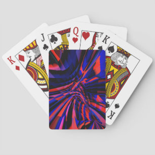 Blue design of squares aligned on crooked object playing cards