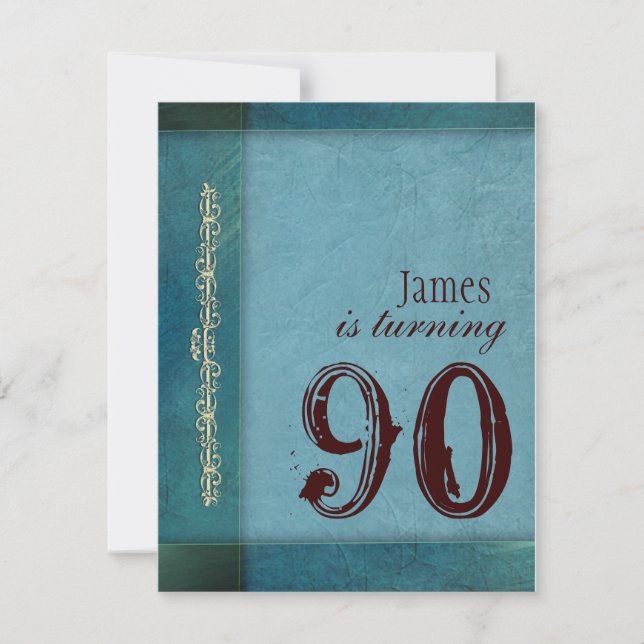 Blue designer Birthday Party Invitations (Front)