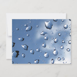 Blue Dew Drop Fibonacci Spiral Nature Postcard