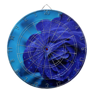 Blue Dewdrop Rose Dartboard