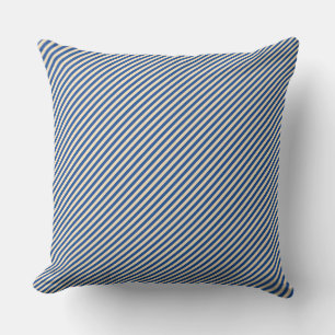 Blue Diagonal Pinstripe Cushion
