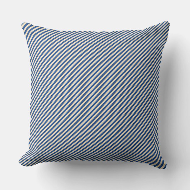 Blue Diagonal Pinstripe  Cushion (Front)