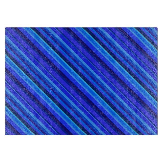 Blue diagonal stripes cutting board (Front)