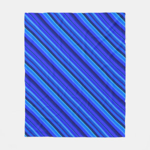 Blue diagonal stripes fleece blanket