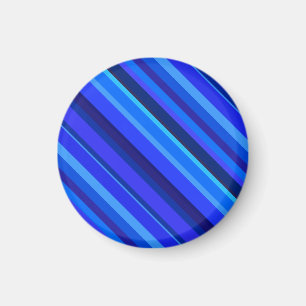Blue diagonal stripes magnet