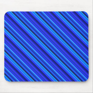 Blue diagonal stripes mouse mat