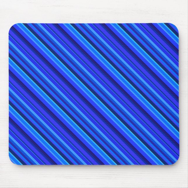 Blue diagonal stripes mouse mat (Front)