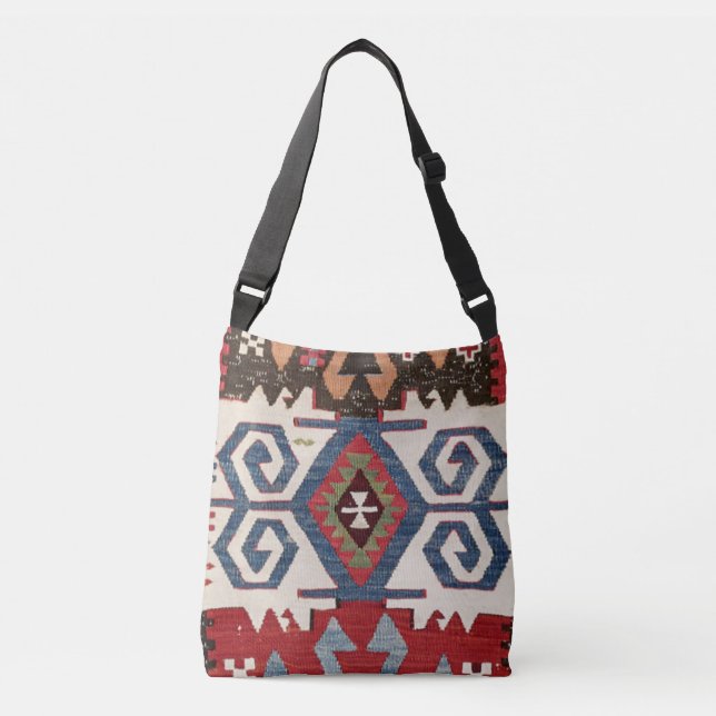 Blue Diamond Arrow Konya // 19th Century Crossbody Bag (Front)