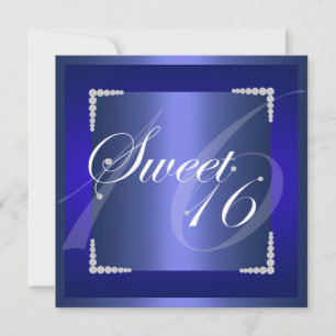 Blue Diamond Birthday Invitation