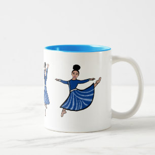 Blue Diamond Dancer #2 Two-Tone Coffee Mug