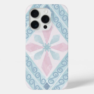 Blue Diamond Geometric Pattern iPhone 15 Pro Case