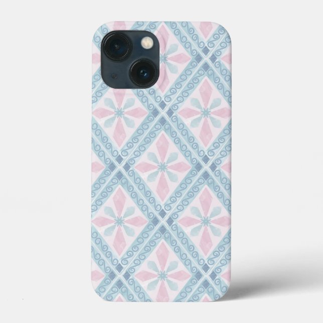 Blue Diamond Geometric Pattern Case-Mate iPhone Case (Back)