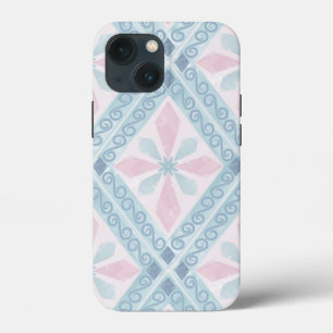 Blue Diamond Geometric Pattern iPhone 13 Mini Case