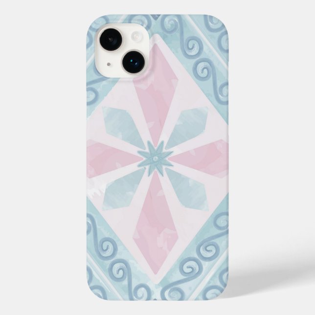 Blue Diamond Geometric Pattern Case-Mate iPhone Case (Back)