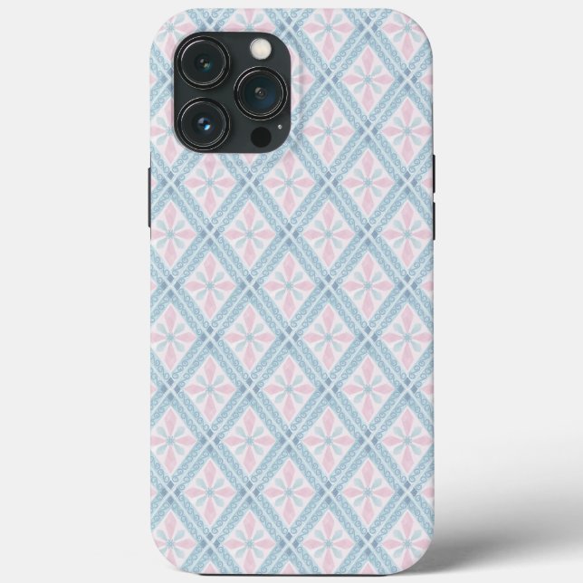 Blue Diamond Geometric Pattern Case-Mate iPhone Case (Back)