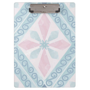 Blue Diamond Geometric Pattern Clipboard