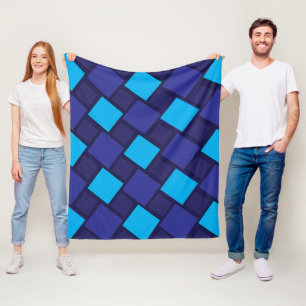 Blue Diamond Geometric Pattern  Fleece Blanket