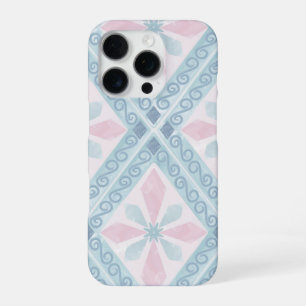 Blue Diamond Geometric Pattern iPhone 16 Pro Case