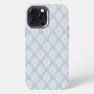 Blue Diamond Geometric Pattern iPhone 13 Pro Max Case