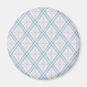 Blue Diamond Geometric Pattern Magnet