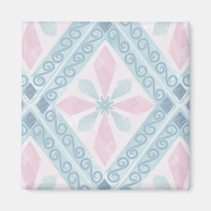 Blue Diamond Geometric Pattern Magnet