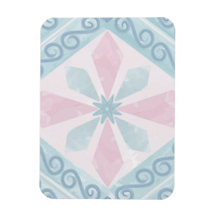 Blue Diamond Geometric Pattern Magnet