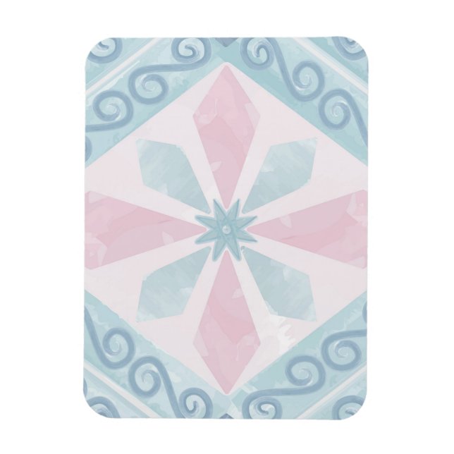 Blue Diamond Geometric Pattern Magnet (Vertical)