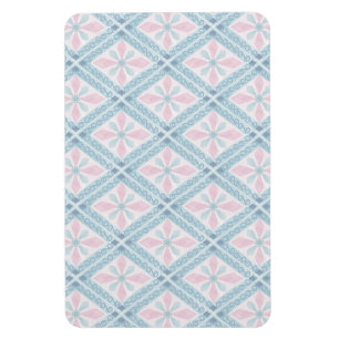 Blue Diamond Geometric Pattern Magnet