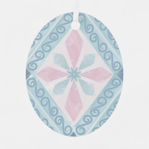 Blue Diamond Geometric Pattern Metal Tree Decoration