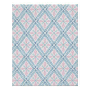 Blue Diamond Geometric Pattern Poster