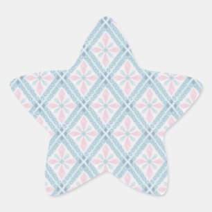 Blue Diamond Geometric Pattern Star Sticker