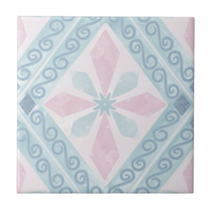 Blue Diamond Geometric Pattern Tile