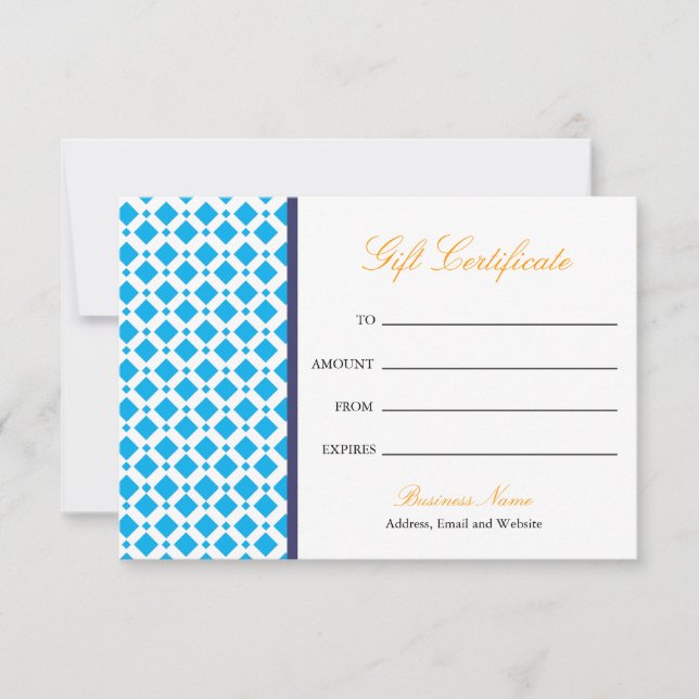 Blue Diamond Gift Certificate (Front)