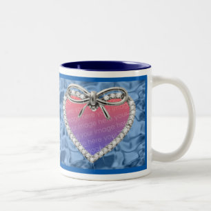 Blue Diamond Heart Frame Mug