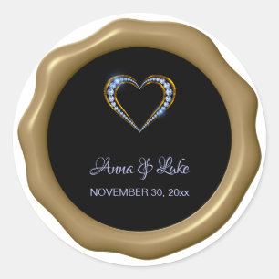 *~* Blue Diamond Heart Wax Seal Wedding