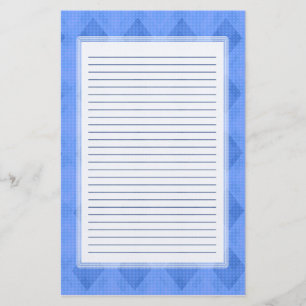 Blue Diamond Lined Stationery