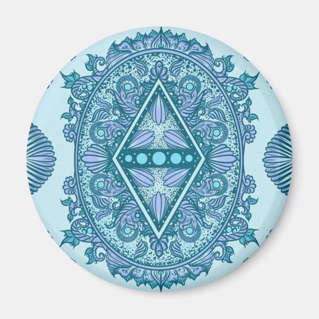 Blue Diamond Mandala Magnet (Front)