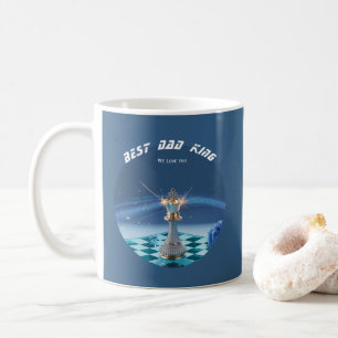Blue Diamond Metallic King Chess Fathers Day Coffee Mug