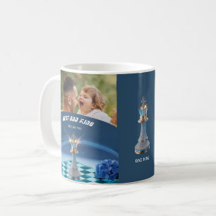 Blue Diamond Metallic King Chess Fathers Day Coffee Mug