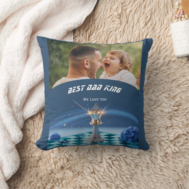 Blue Diamond Metallic King Chess Fathers Day  Cushion (Blanket)