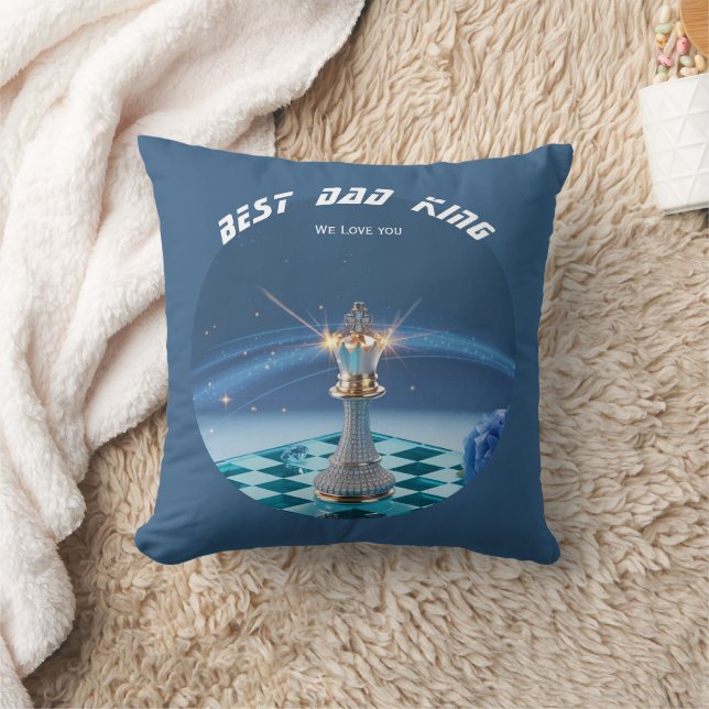 Blue Diamond Metallic King Chess Fathers Day  Cushion (Blanket)