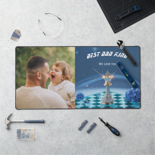 Blue Diamond Metallic King Chess Fathers Day Desk Mat