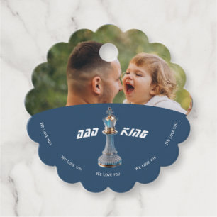 Blue Diamond Metallic King Chess Fathers Day Favour Tags