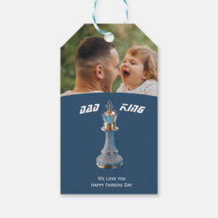 Blue Diamond Metallic King Chess Fathers Day  Gift Tags
