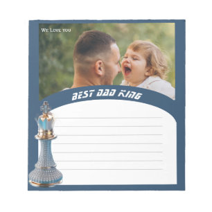 Blue Diamond Metallic King Chess Fathers Day Notepad
