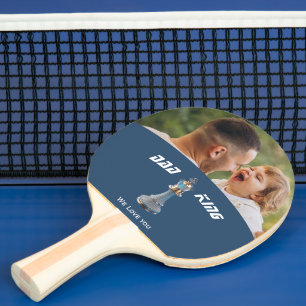 Blue Diamond Metallic King Chess Fathers Day Ping Pong Paddle