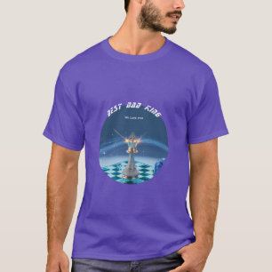 Blue Diamond Metallic King Chess Fathers Day  T-Shirt