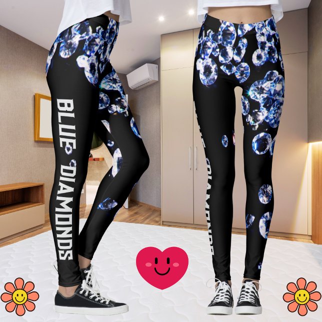  Blue Diamond Modern Trendy Fashion Black Template Leggings (Creator Uploaded)