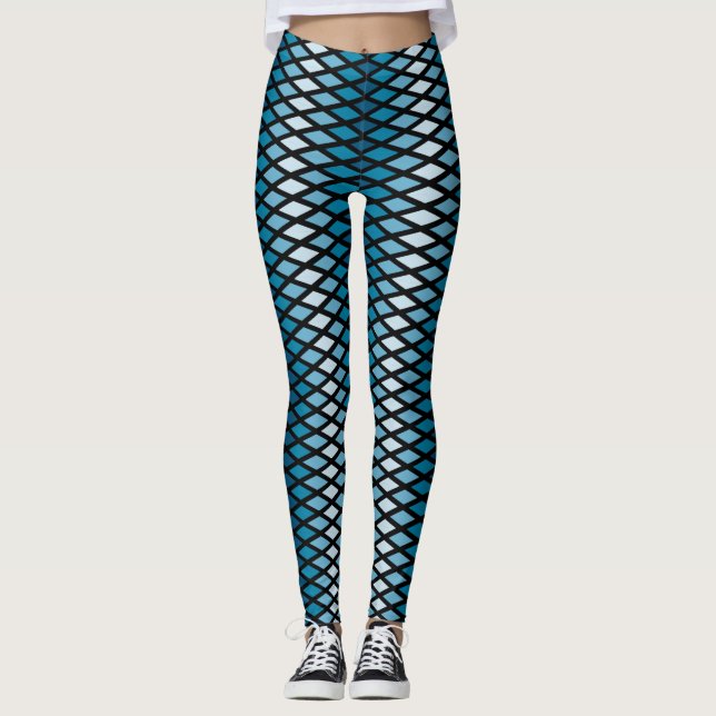 Blue Diamond Ombre Leggings (Front)