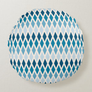 Blue Diamond Ombre Round Cushion